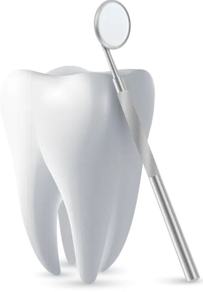 Picture of 3D Tooth and Dental Mirror